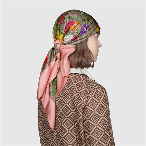 gucci silk scarf pink|authentic Gucci silk scarf.